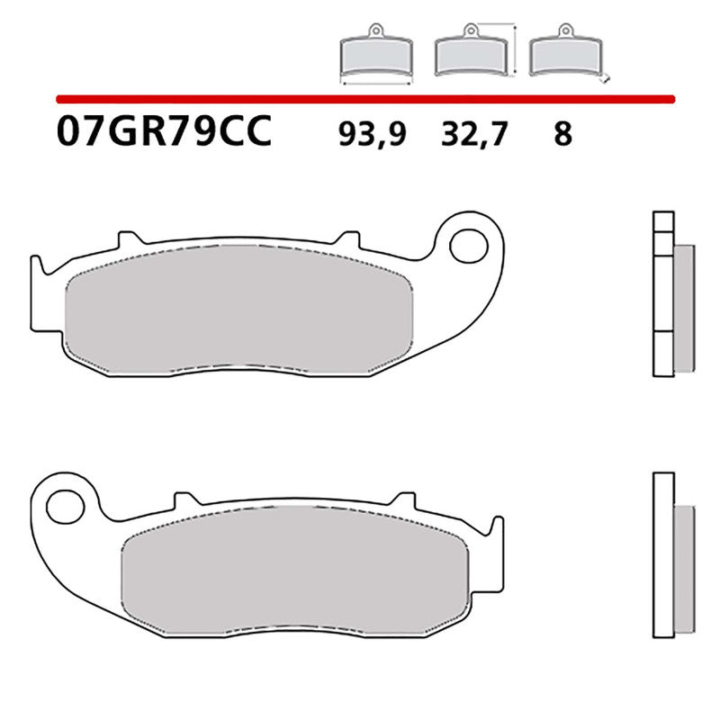 BREMBO KIT PASTIGLIE FRENO ANT. MONTA SU FANTIC MOTOR CABALLERO MOTARD 09-15-07GR79CC