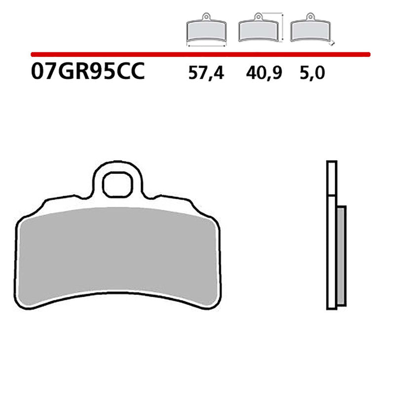 BREMBO KIT PASTIGLIE FRENO ANT. MONTA SU GAS GAS TXT RACING 250 19-21-07GR95CC