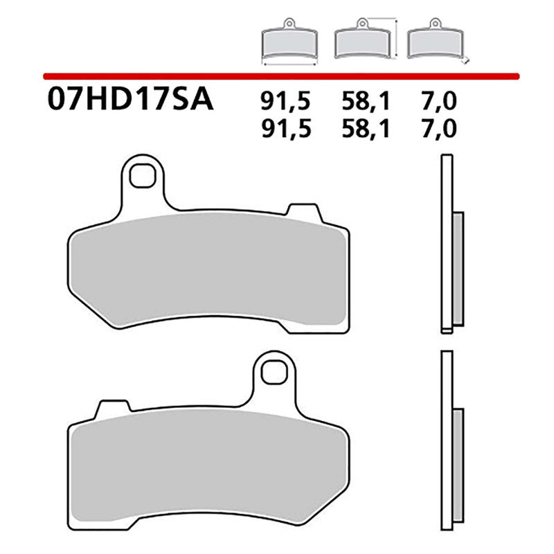 BREMBO KIT PASTIGLIE FRENO ANT. MONTA SU HARLEY D. FLTRX ROAD GLIDE 17-20-07HD17SA