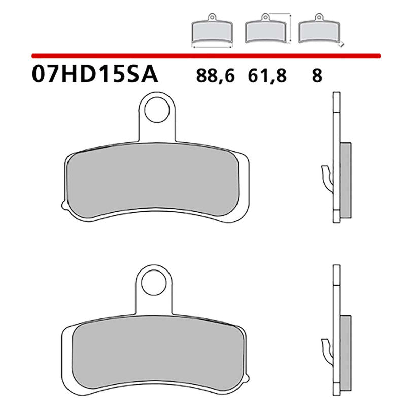 BREMBO KIT PASTIGLIE FRENO ANT. MONTA SU HARLEY D. FXS BLACKLINE 1690 12-13-07HD15SA