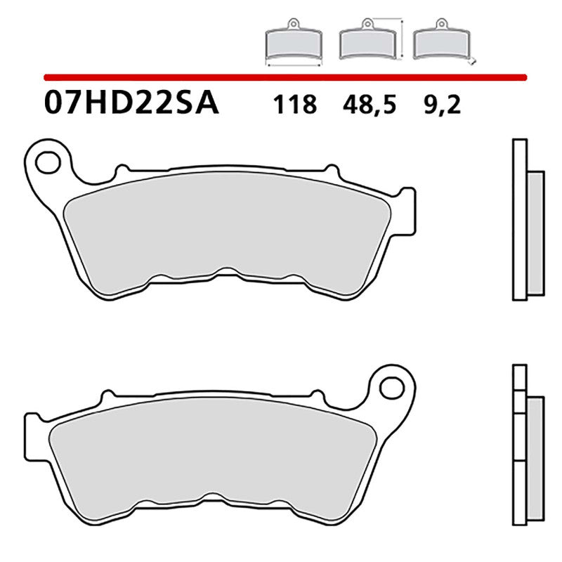 BREMBO KIT PASTIGLIE FRENO ANT. MONTA SU HARLEY D. XL T SUPERLOW 1200 14-17-07HD22SA
