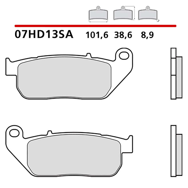 BREMBO KIT PASTIGLIE FRENO ANT. MONTA SU HARLEY D. XL883N SPORTSTER IRON 09-12-07HD13SA
