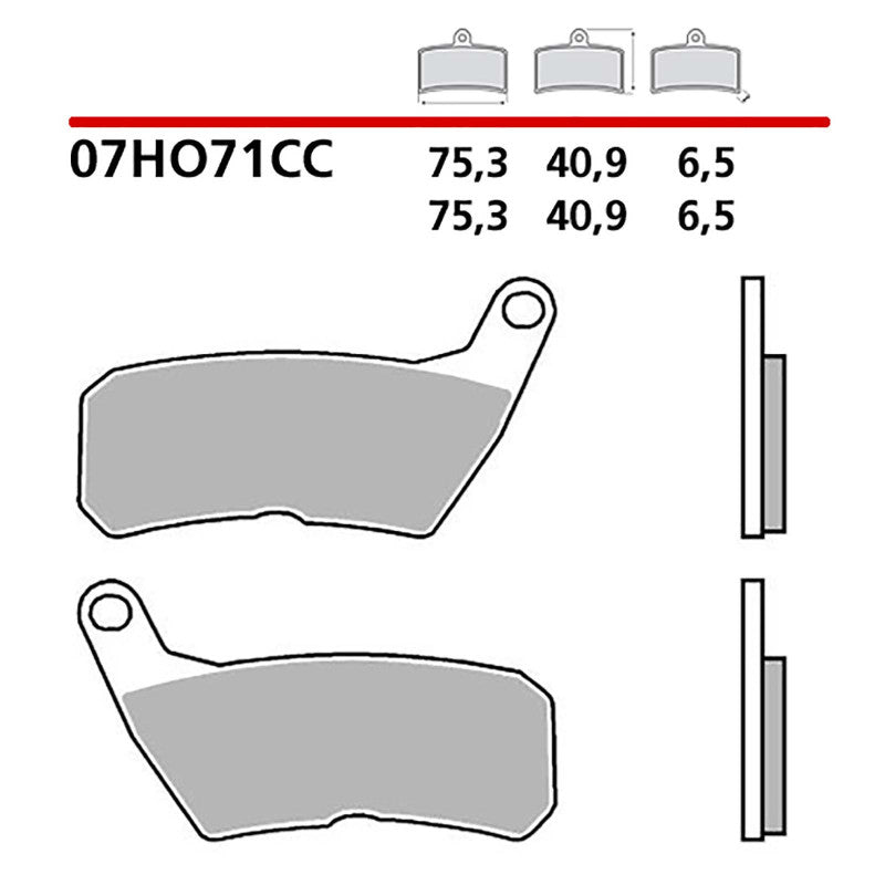BREMBO KIT PASTIGLIE FRENO ANT. MONTA SU HM CRM DERAPAJE COMPETITION 50 09-12-07HO71CC