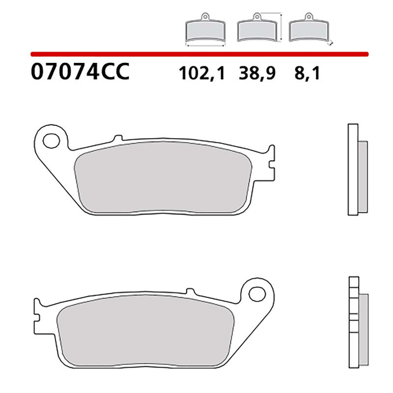 BREMBO KIT PASTIGLIE FRENO ANT. MONTA SU HONDA ADV ABS 350 22-22-07074