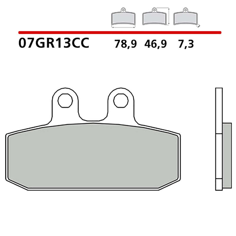 BREMBO KIT PASTIGLIE FRENO ANT. MONTA SU HONDA CA REBEL 125 97-00-07GR13CC