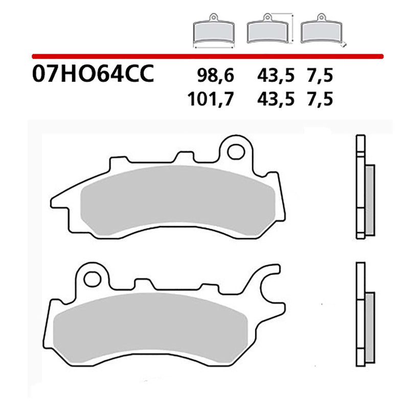 BREMBO KIT PASTIGLIE FRENO ANT. MONTA SU HONDA CB F 125 17-20-07HO64CC