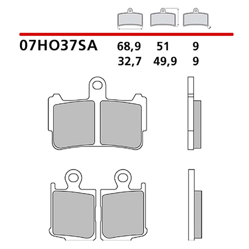 BREMBO KIT PASTIGLIE FRENO ANT. MONTA SU HONDA VFR F DCT/ABS 1200 10-16-07HO37SA