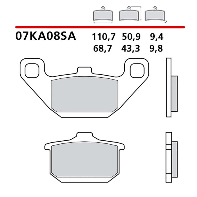 BREMBO KIT PASTIGLIE FRENO ANT. MONTA SU KAWASAKI EN 500 96-03-07KA08SA