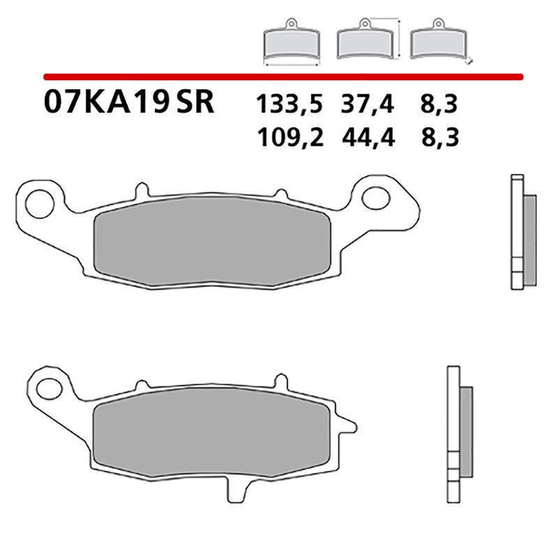 BREMBO KIT PASTIGLIE FRENO ANT. MONTA SU KAWASAKI ER-6F/ABS 09-11-07KA19SR