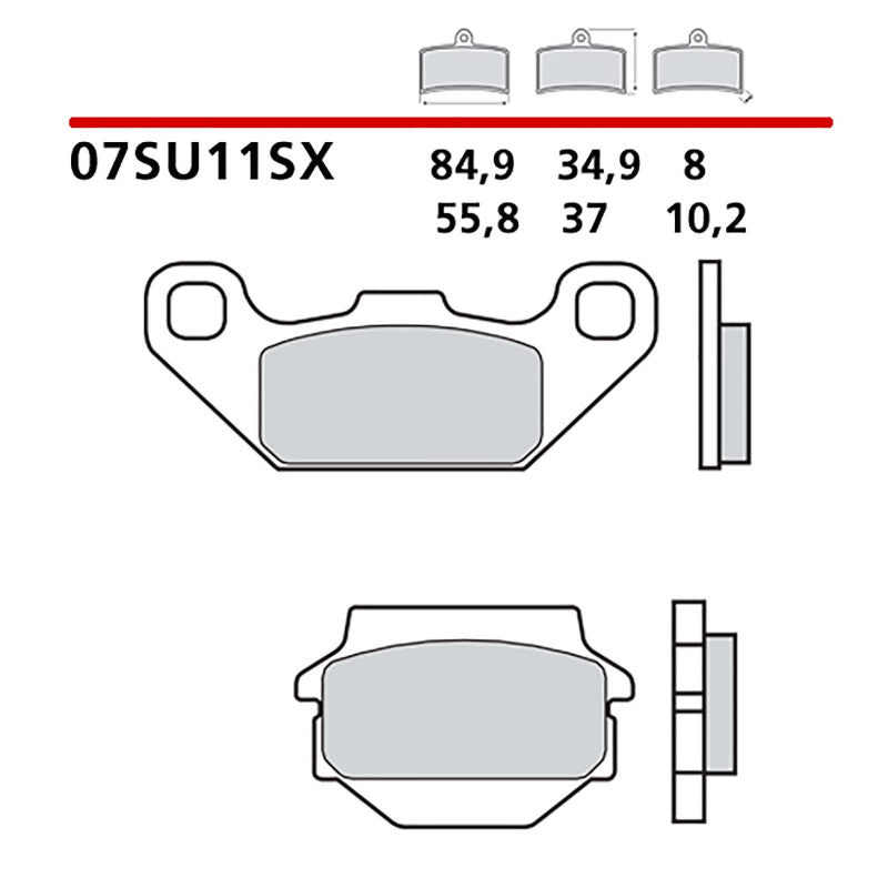 BREMBO KIT PASTIGLIE FRENO ANT. MONTA SU KAWASAKI KSF MOJAVE 250 94-03-07SU11SX