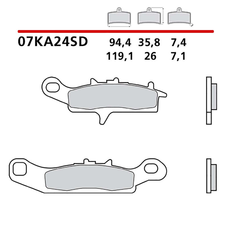 BREMBO KIT PASTIGLIE FRENO ANT. MONTA SU KAWASAKI KVF BRUTE FORCE/4X4 05-11-07KA24SD