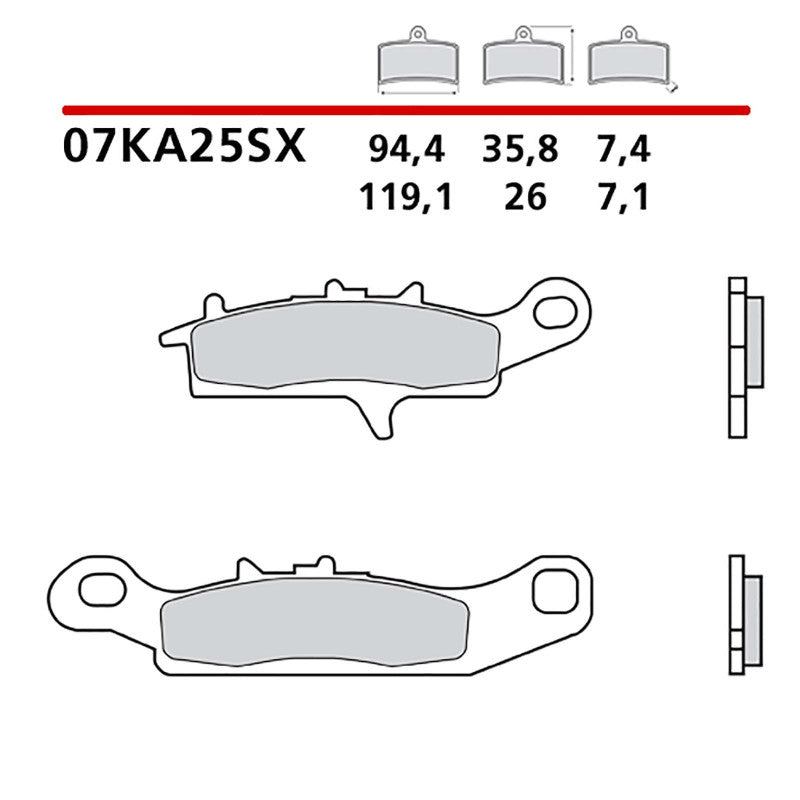 BREMBO KIT PASTIGLIE FRENO ANT. MONTA SU KAWASAKI KVF BRUTE FORCE/4X4 05-11-07KA25SX
