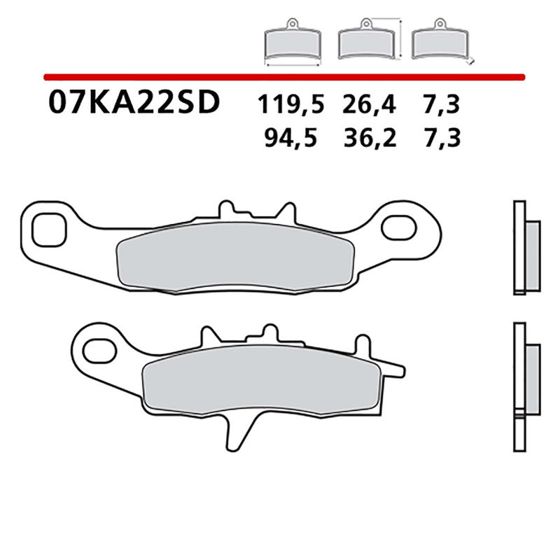 BREMBO KIT PASTIGLIE FRENO ANT. MONTA SU KAWASAKI KX 85 01-18-07KA22SD