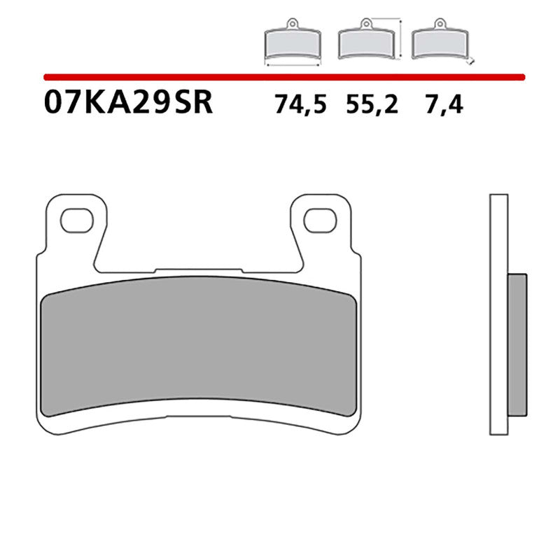 BREMBO KIT PASTIGLIE FRENO ANT. MONTA SU KAWASAKI ZX-6R ABS 636 13-16-07KA29SR