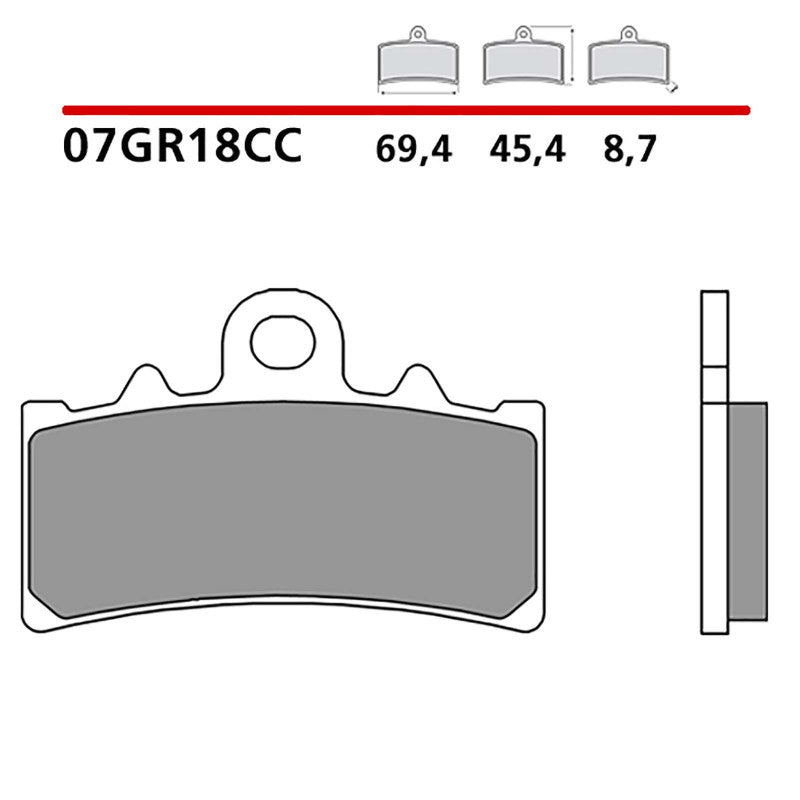 BREMBO KIT PASTIGLIE FRENO ANT. MONTA SU KTM DUKE 125 11-12-07GR18CC
