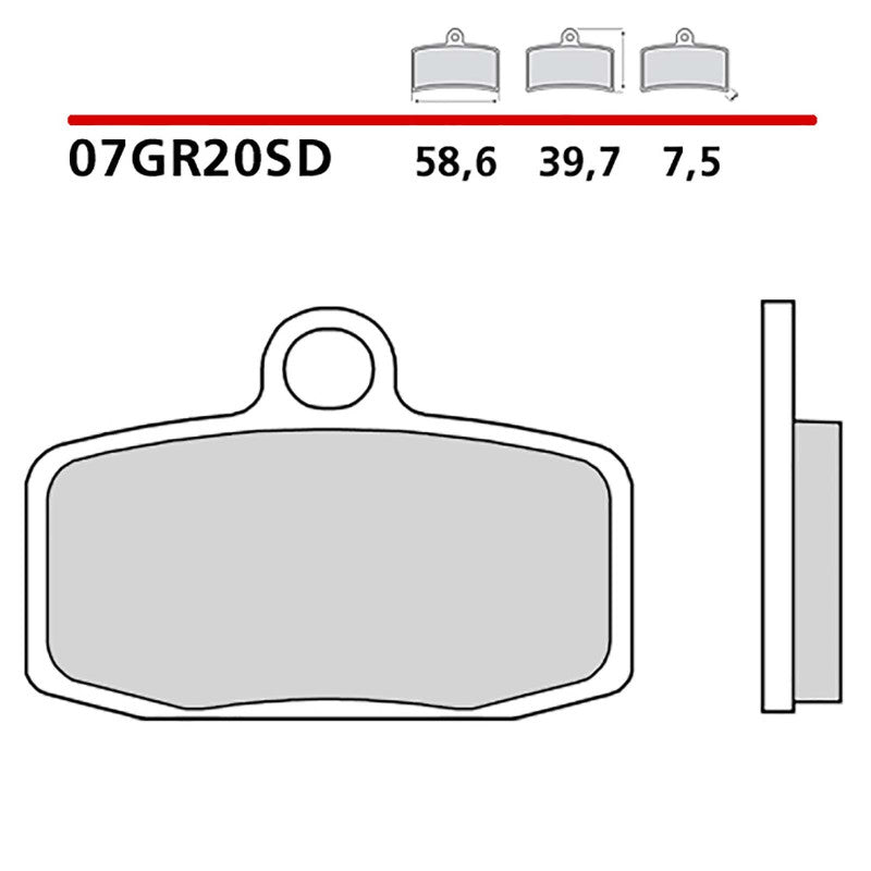 BREMBO KIT PASTIGLIE FRENO ANT. MONTA SU KTM FREERIDE R 250 14-17-07GR20SD
