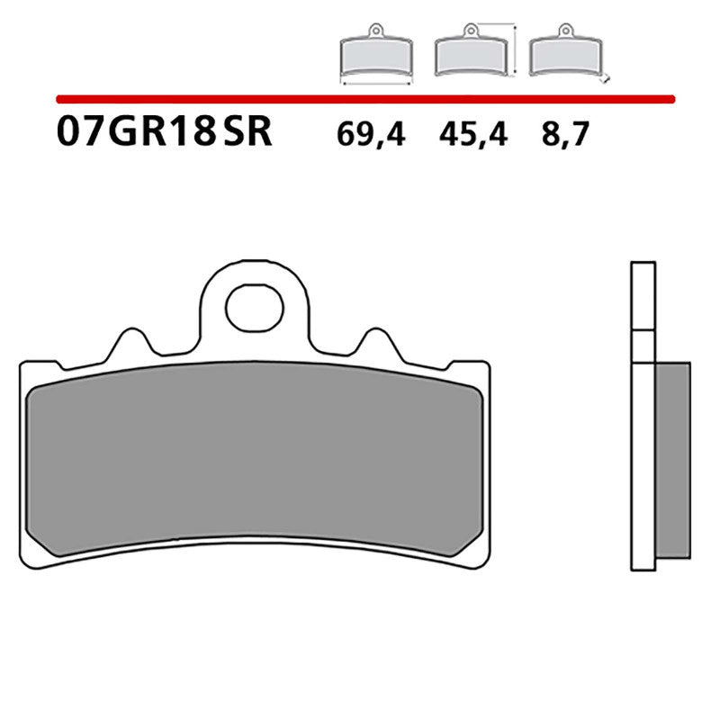 BREMBO KIT PASTIGLIE FRENO ANT. MONTA SU KTM RC ABS 390 14-16-07GR18SR