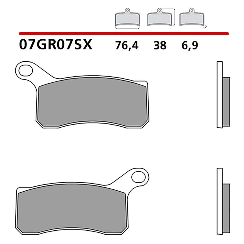 BREMBO KIT PASTIGLIE FRENO ANT. MONTA SU KTM XC QUAD 450 07-10-07GR07SX