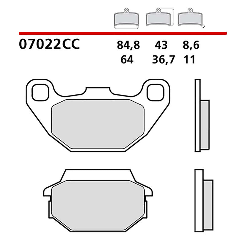 BREMBO KIT PASTIGLIE FRENO ANT. MONTA SU KYMCO PEOPLE S I ABS 125 21-21-07022