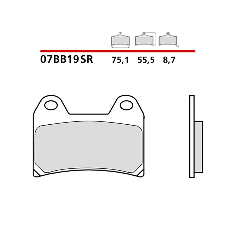 BREMBO KIT PASTIGLIE FRENO ANT. MONTA SU MV AGUSTA BRUTALE 800 16-18-07BB19SR