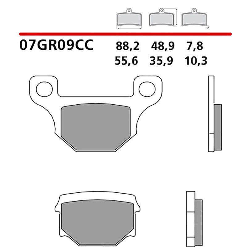 BREMBO KIT PASTIGLIE FRENO ANT. MONTA SU PEUGEOT XPS SM 50 09-09-07GR09CC