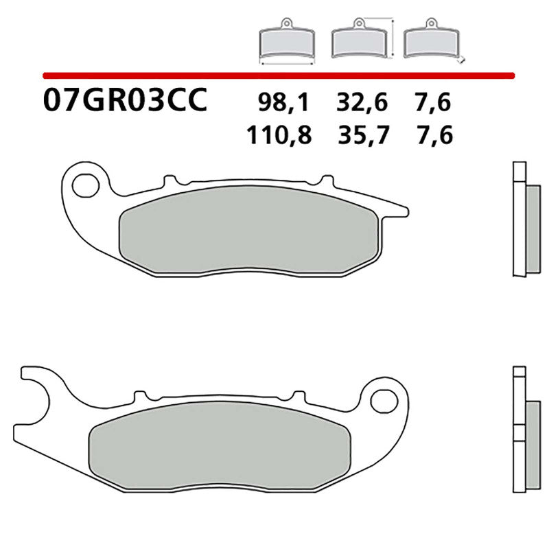 BREMBO KIT PASTIGLIE FRENO ANT. MONTA SU RIEJU MARATHON PRO COMPETIZIONE 11-14-07GR03CC