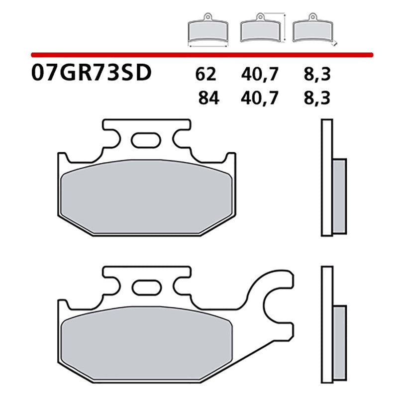BREMBO KIT PASTIGLIE FRENO ANT. MONTA SU SUZUKI LT-A XP 750 09-19-07GR73SD