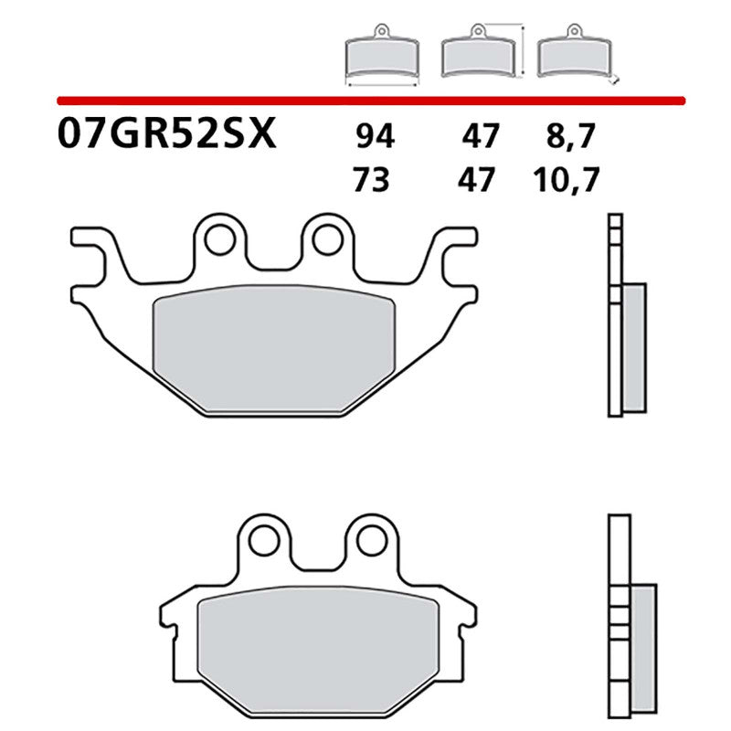 BREMBO KIT PASTIGLIE FRENO ANT. MONTA SU SYM CITYMAX 300 06-06-07GR52SX