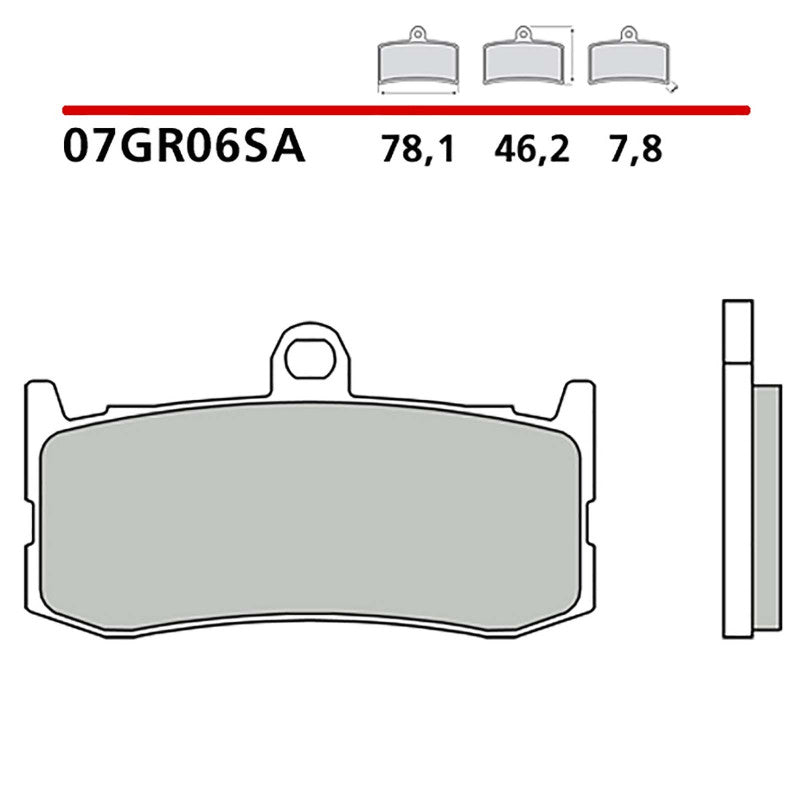 BREMBO KIT PASTIGLIE FRENO ANT. MONTA SU TRIUMPH DAYTONA 675/ABS 09-12-07GR06SA