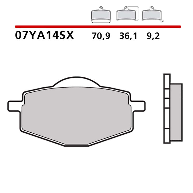 BREMBO KIT PASTIGLIE FRENO ANT. MONTA SU YAMAHA DT R 125 99-03-07YA14SX