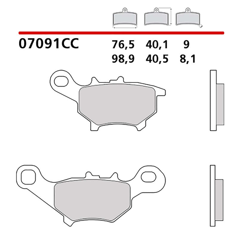 BREMBO KIT PASTIGLIE FRENO ANT. MONTA SU YAMAHA JOG R 50 03-08-07091