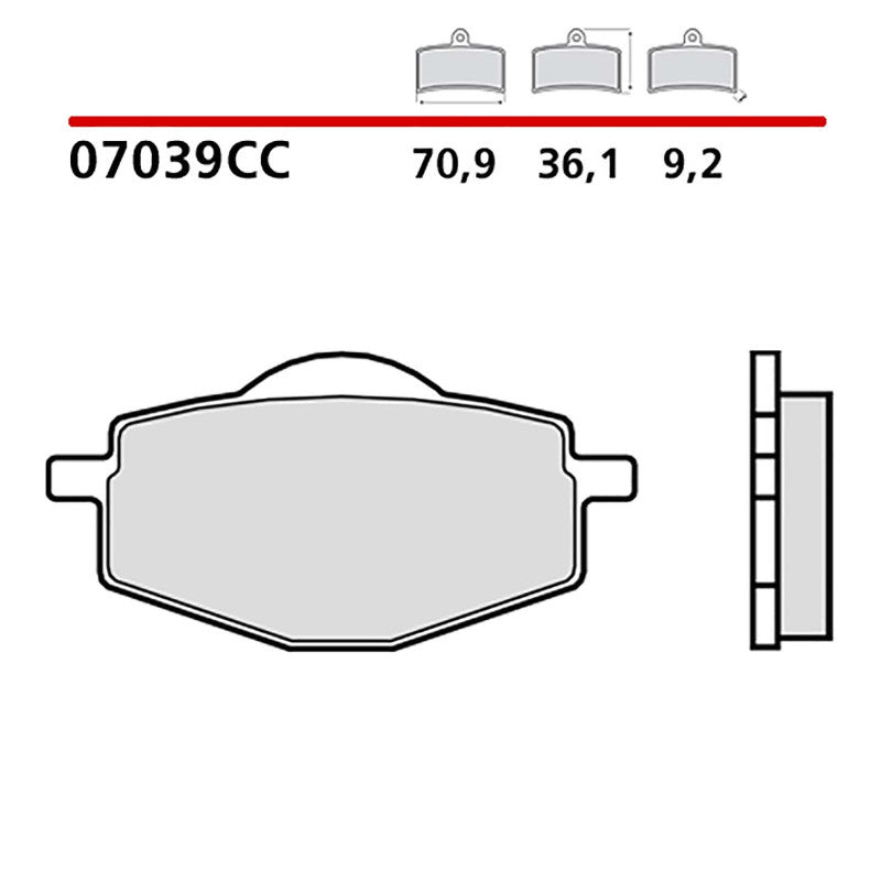 BREMBO KIT PASTIGLIE FRENO ANT. MONTA SU YAMAHA XC TR CYGNUS 125 96-03-07039