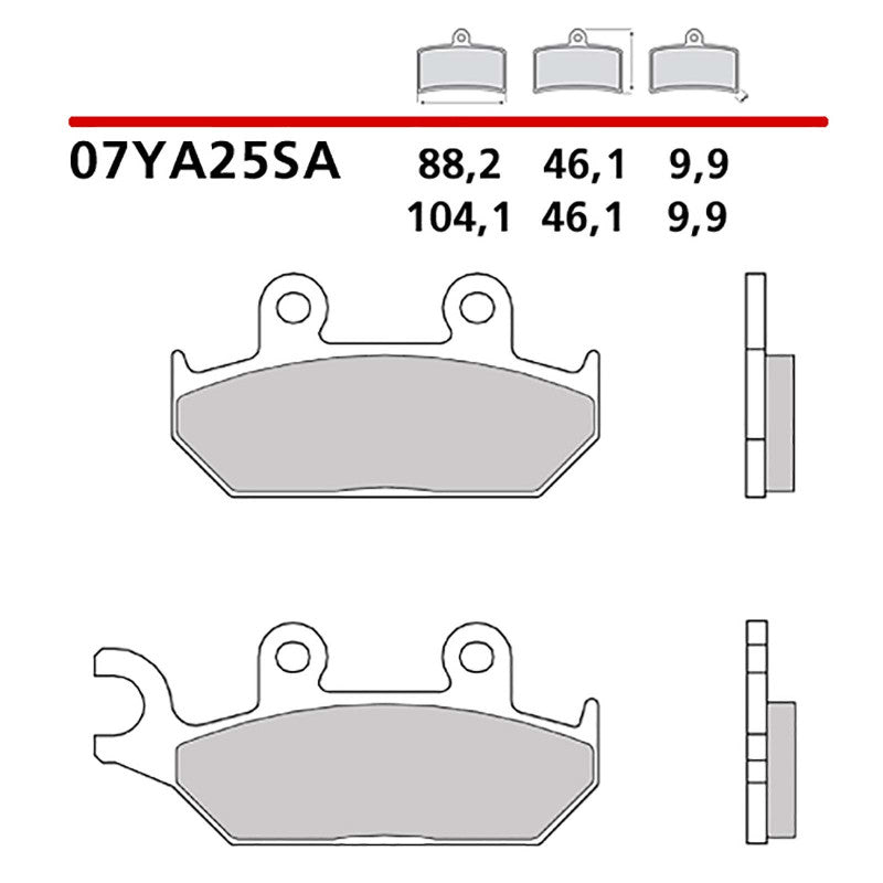 BREMBO KIT PASTIGLIE FRENO ANT. MONTA SU YAMAHA XT E 600 90-03-07YA25SA