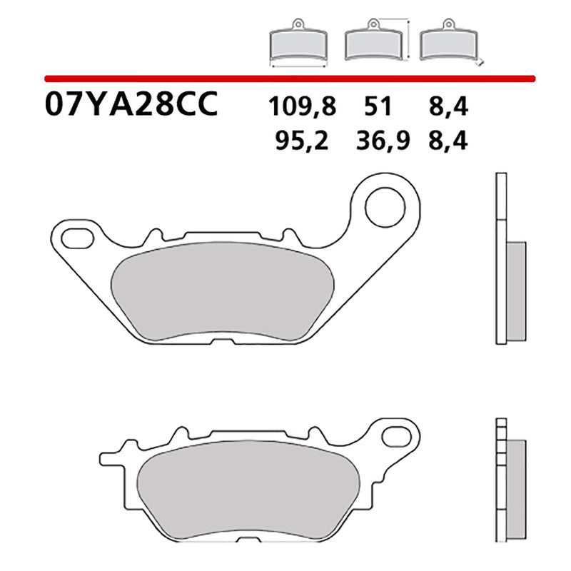 BREMBO KIT PASTIGLIE FRENO ANT. MONTA SU YAMAHA YBR EGS 125 08-08-07YA28CC