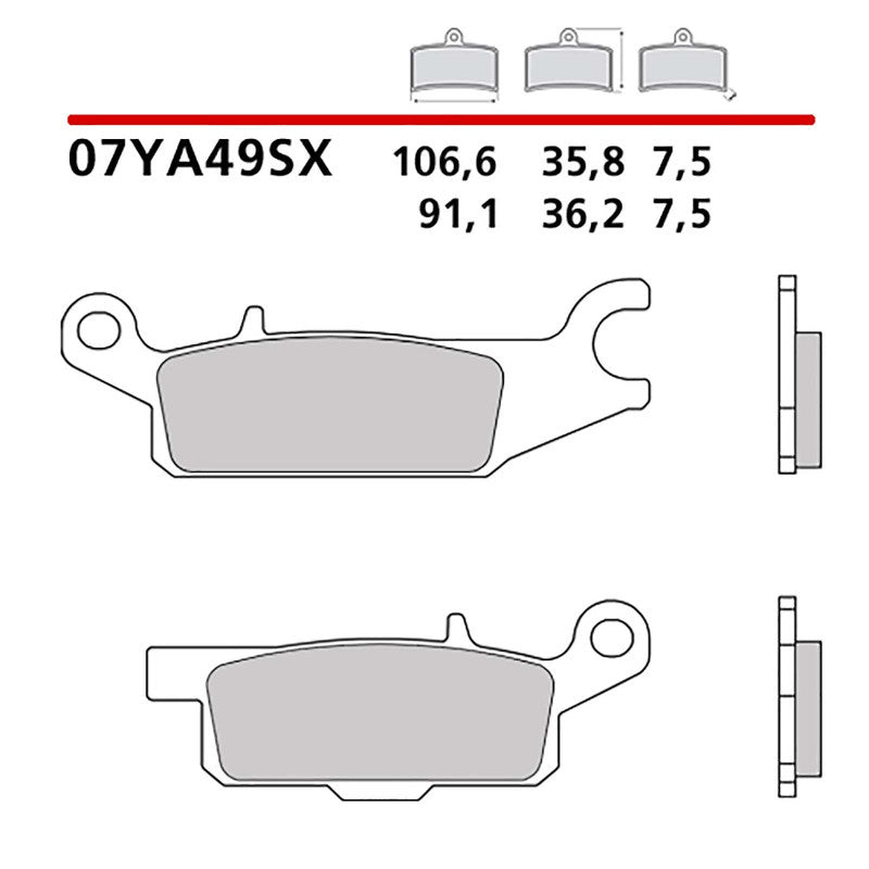 BREMBO KIT PASTIGLIE FRENO ANT. MONTA SU YAMAHA YFM FGP GRIZZLY 700 07-13-07YA49SX