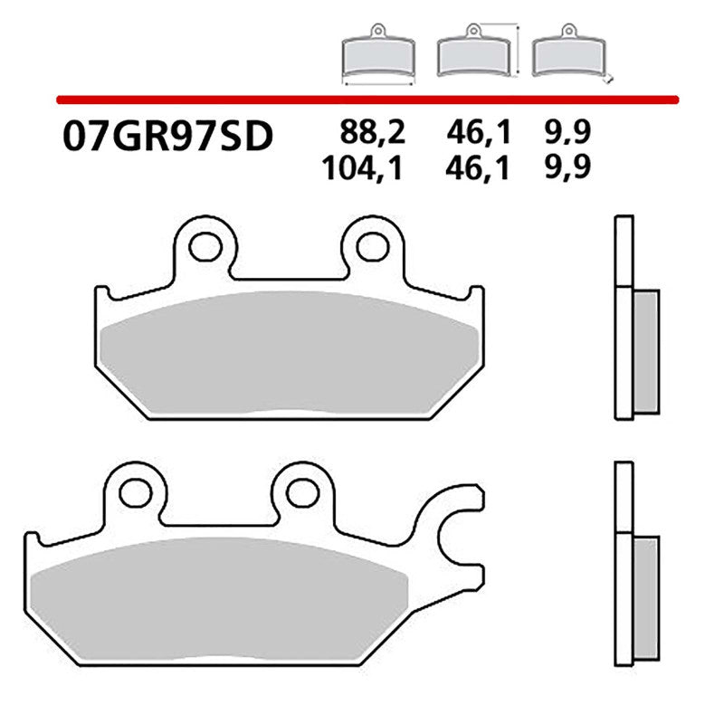 BREMBO KIT PASTIGLIE FRENO ANT. MONTA SU YAMAHA YXF WOLVERINE X4 SE/SPECIAL 19-07GR97SD