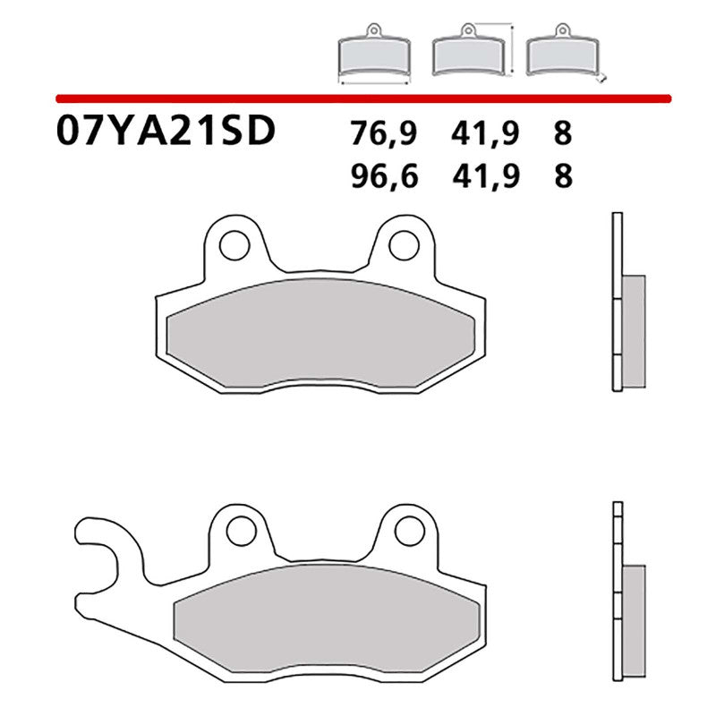 BREMBO KIT PASTIGLIE FRENO ANT. MONTA SU YAMAHA YXR FI RHINO 700 08-08-07YA21SD
