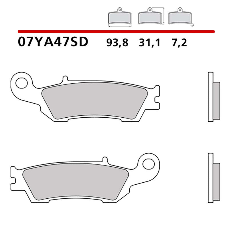 BREMBO KIT PASTIGLIE FRENO ANT. MONTA SU YAMAHA YZ MONSTER ENERGY 125 22-22-07YA47SD