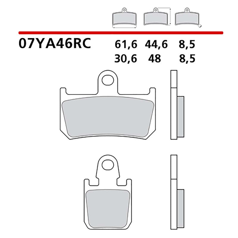 BREMBO KIT PASTIGLIE FRENO ANT. MONTA SU YAMAHA YZF-R1 1000 09-14-07YA46RC