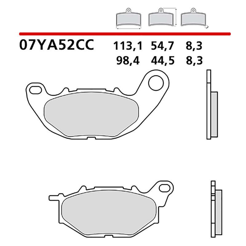 BREMBO KIT PASTIGLIE FRENO ANT. MONTA SU YAMAHA YZF R25 250 15-18-07YA52CC
