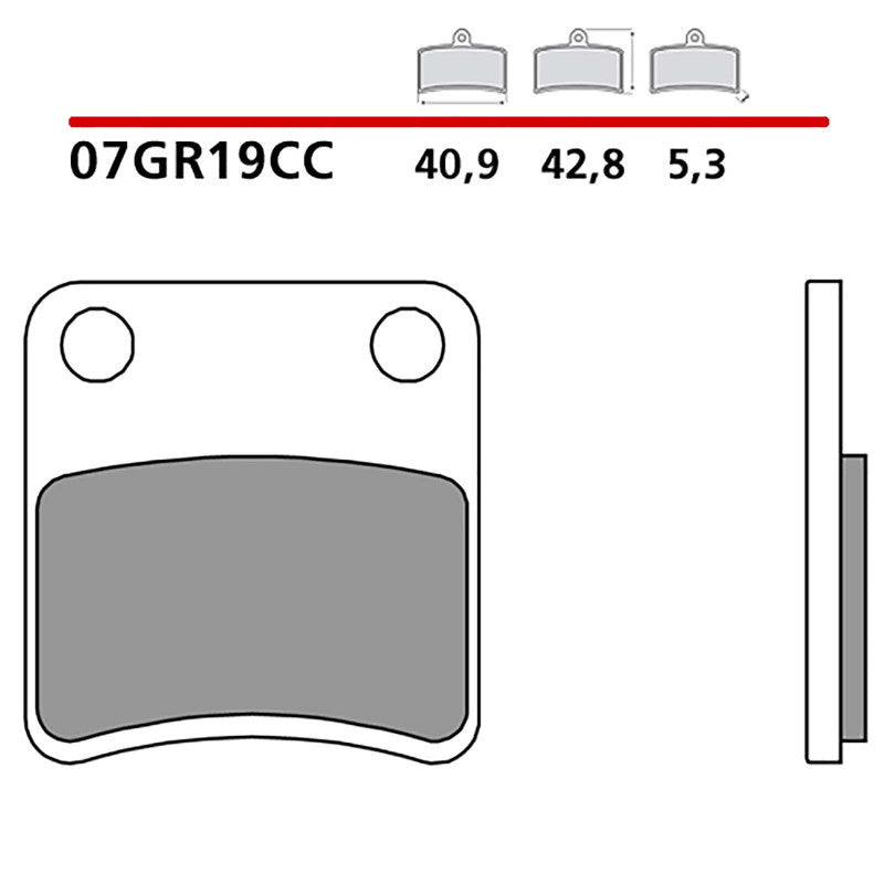 BREMBO KIT PASTIGLIE FRENO POST. MONTA SU APRILIA MANA 850 GT 09-13-COD.07GR19CC