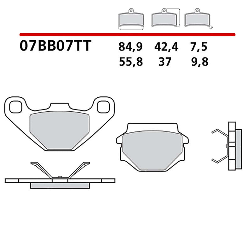 BREMBO KIT PASTIGLIE FRENO POST. MONTA SU APRILIA MX 125 03-07-COD.07BB07TT