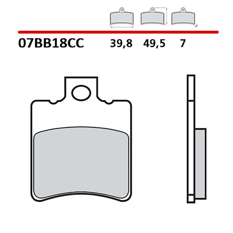 BREMBO KIT PASTIGLIE FRENO POST. MONTA SU APRILIA RS 250 98-02-COD.07BB18CC