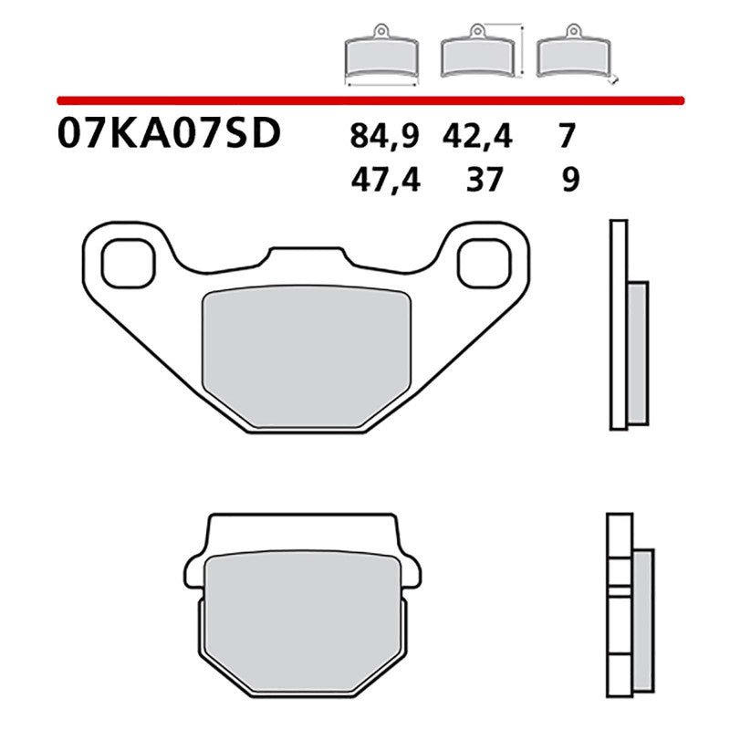 BREMBO KIT PASTIGLIE FRENO POST. MONTA SU APRILIA RX E4 125 18-20-COD.07KA07SD