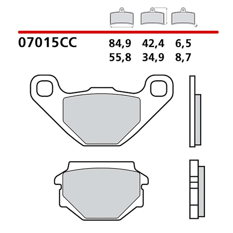 BREMBO KIT PASTIGLIE FRENO POST. MONTA SU APRILIA SX 125 08-13-COD.07015