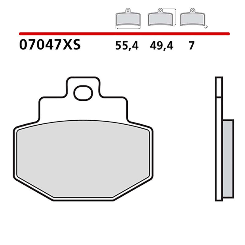 BREMBO KIT PASTIGLIE FRENO POST. MONTA SU BENELLI ADIVA 125 00-02-COD.07047XS