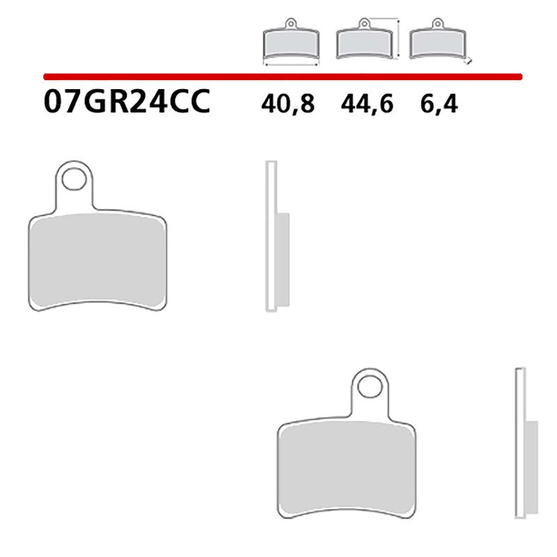 BREMBO KIT PASTIGLIE FRENO POST. MONTA SU BETA REV 80 08-08-COD.07GR24CC