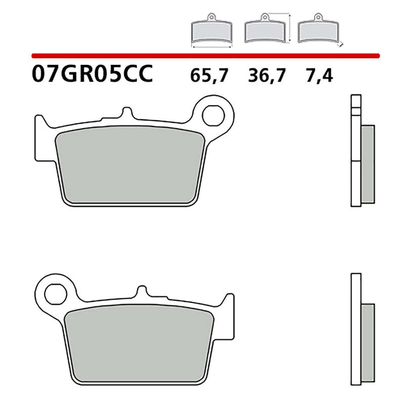 BREMBO KIT PASTIGLIE FRENO POST. MONTA SU BETA RR ENDURO STANDARD 50 09-14-COD.07GR05CC