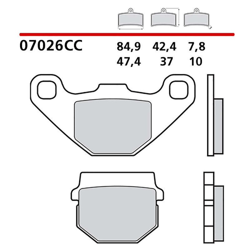BREMBO KIT PASTIGLIE FRENO POST. MONTA SU BMW C EVOLUTION ELECTRIC 15-20-COD.07026