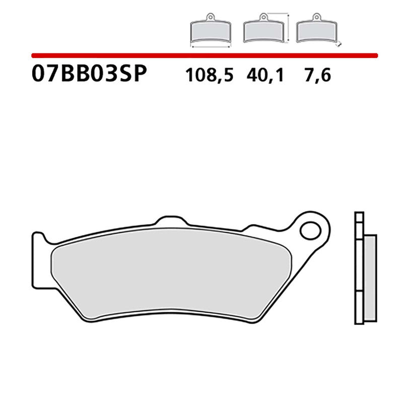 BREMBO KIT PASTIGLIE FRENO POST. MONTA SU BMW R 1200 RT 1200 14-16-07BB03SP